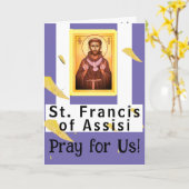 アシシカードの聖フランシス カード (黄色い花)