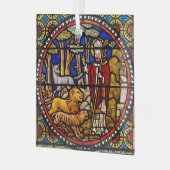 アシシクリスマスオーナメントライオンズの聖フランシス ガラスオーナメント (正面左)