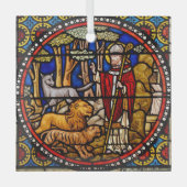 アシシクリスマスオーナメントライオンズの聖フランシス ガラスオーナメント (正面)