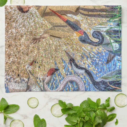 アシシモザイクのフランシス キッチンタオル (折り畳み)