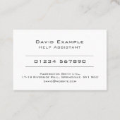 アシスタントのホル救済ダーの写真 名刺 (裏面)