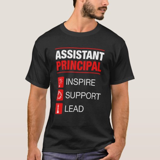 アシスタントの主インスパイア要サポート担当者の管理者 Tシャツ (正面)