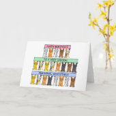 アシスタントハッピーバースデーかわいい猫たち カード (黄色い花)