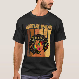 アシスタント先生ブラックヒストリークイーンメラニンAfro Tシャツ