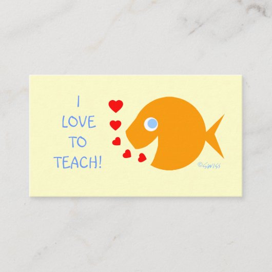 アシスタント小学先生金魚テンプレート 名刺 (正面)