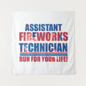 アシスタント花火技師の面白い7月4日 タペストリー (正面)