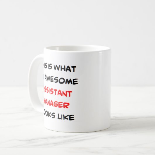 アシスタント・マネージャ素晴らし、 コーヒーマグカップ (正面左)