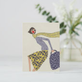 アシック秋ウィンディデイファッションイラストレーション ポストカード (スタンド正面)