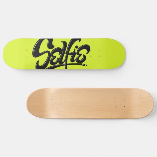 アシッドグリーングラフィティセルフィー通りアートレタリング スケートボード (横)
