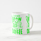 アシッドグリーンハロウィンコーヒー飲むゾンビ コーヒーマグカップ (正面右)