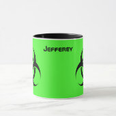 アシッドグリーン生物学的災害［有害物質］ギフトコーヒーカップ マグカップ (中央)