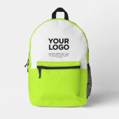 アシッドグリーン |ビジネスパーソナライズされたロゴと文字 プリントバックパック (正面)