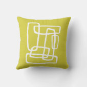 アシッドグリーン+ホワイト抽象芸術連動形状 クッション (裏面)