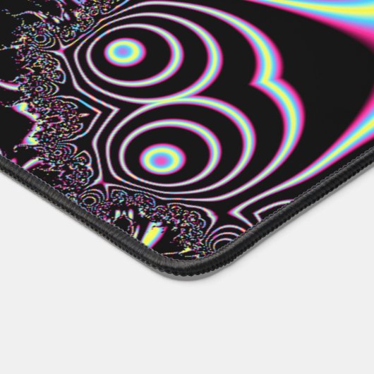 アシッドサイケデリックトリップフラクタル抽象芸術デジタルアート デスクマット (コーナー)