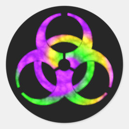 アシッドスパイラル生物学的災害［有害物質］記号シール ラウンドシール