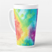 アシッドネオンレインボー絞り染め カフェラテマグ (左アングル)