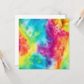 アシッドネオンレインボー絞り染め カード (正面/裏面インサイチュ)