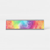 アシッドネオンレインボー絞り染め デスクネームプレート (正面)