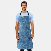 アシッド・ウォッシュ・ブルーのジーンズ。デニム背景、テクスチャ エプロン (着用した状態)