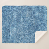 アシッド・ウォッシュ・ブルーのジーンズ。デニム背景、テクスチャ シェルパブランケット (正面(横))