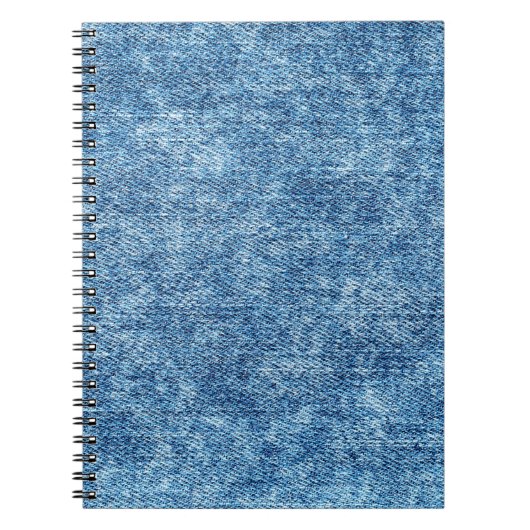 アシッド・ウォッシュ・ブルーのジーンズ。デニム背景、テクスチャ ノートブック (正面)