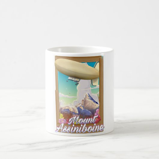 アシニボイン山飛行船バカンスポスター コーヒーマグカップ (中央)