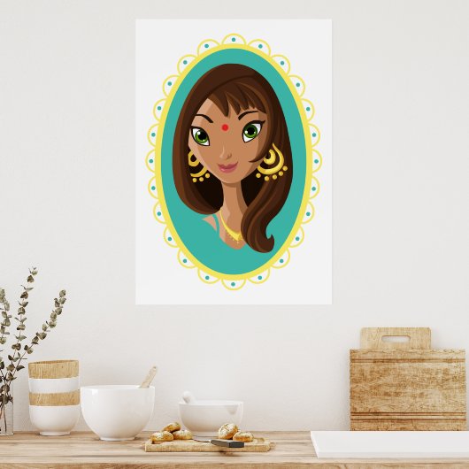 アシャザインディアン美しい ポスター (キッチン)