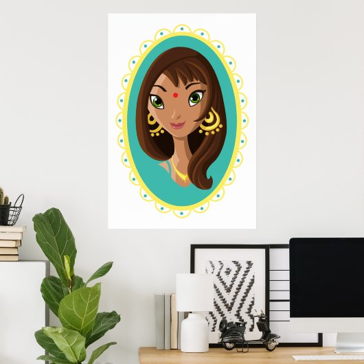 アシャザインディアン美しい ポスター (ホームオフィス)