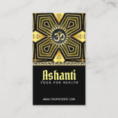アシャンティヨガブラック金ゴールドデコビジネスカード 名刺 (正面)