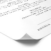 アシャー エレガントなカリグラフィー結婚式メニュー ポスター (角)