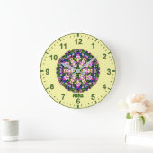 アシャ～うわー！小数々の色パンジー黄 ラージ壁時計 (ホーム)