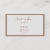 アシュウッドモダンミニマエレガントリスト 名刺 (裏面)