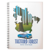 アシュダウン森林サセックス地図トラベルポスターマップ ノートブック (正面)