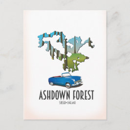 アシュダウン森林サセックス地図トラベルポスターマップ ポストカード