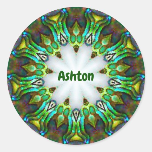 アシュトンパーソナライズされた～パウアシェルフラクタルクラシックル ラウンドシール (正面)