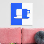 アシュトンブルーとホワイトカップ キャンバスプリント (インサイチュ (リビング))