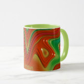 アシュトン～ザニー3D～グリーンレッドイエロークリスマス マグカップ (正面右)