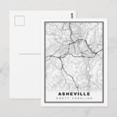 アシュビル地図 ポストカード (正面/裏面)