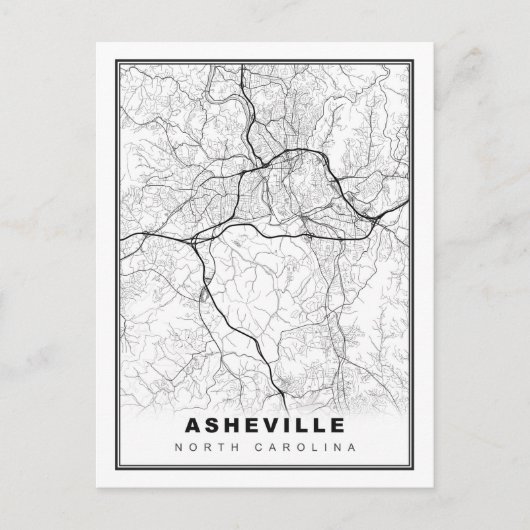 アシュビル地図 ポストカード (正面)