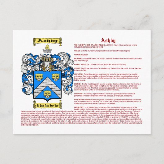 アシュビー(意味) ポストカード (正面)