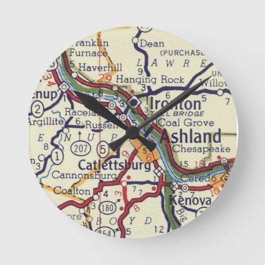 アシュランドケンタッキー ラウンド壁時計 (正面)