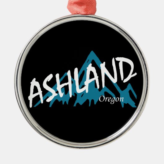 アシュランド オレゴン州の山々 メタルオーナメント (正面)