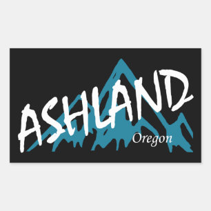 アシュランド オレゴン州の山々 長方形シール