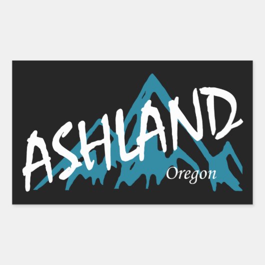 アシュランド オレゴン州の山々 長方形シール (正面)