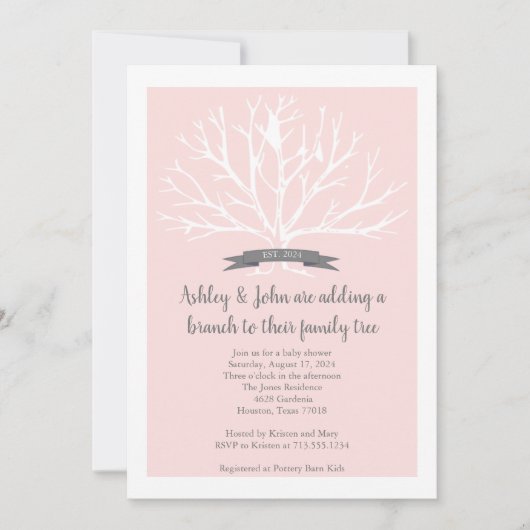 アシュリーの赤ちゃんシャワーの招待状 招待状 (正面)