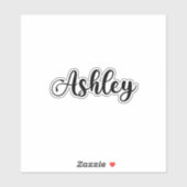 アシュリー名 – 手書き書道 シール (シート)
