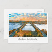 アシュリー川橋：チャールストンへの旅 ポストカード (正面/裏面)