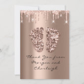 アシュリー感謝していベビーシャワー足バラドリップスボーイガール 招待状 (正面)