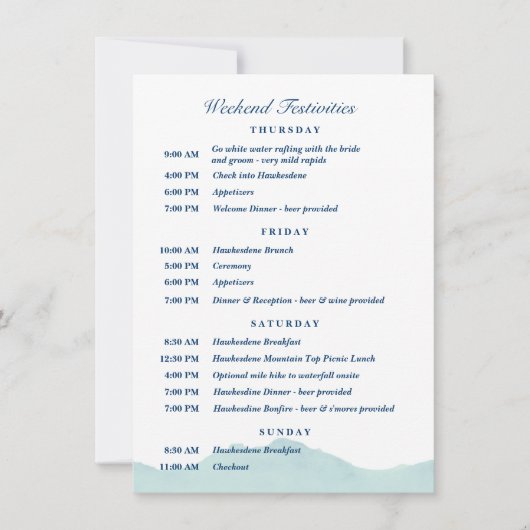 アシュリー＆ノーランの結婚式スケジュール1 招待状 (正面)