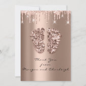 アシュリ感謝していー1赤ちゃんシャワー足バラドリップスボーイガール 招待状 (正面)